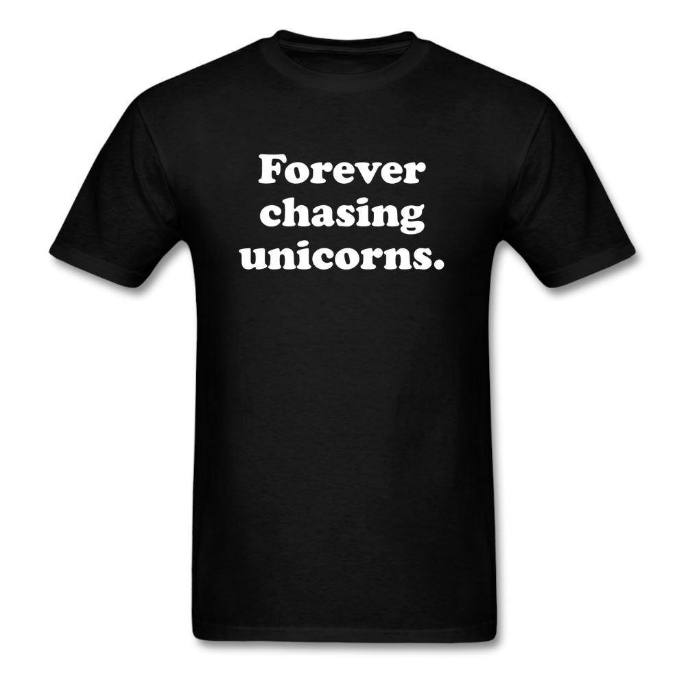 Forever Chasing Unicorns Diabetic Motivational Unisex Softstyle T-Shirt - black