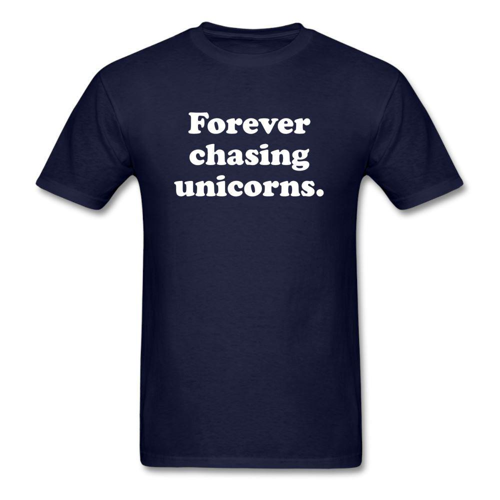 Forever Chasing Unicorns Diabetic Motivational Unisex Softstyle T-Shirt - navy