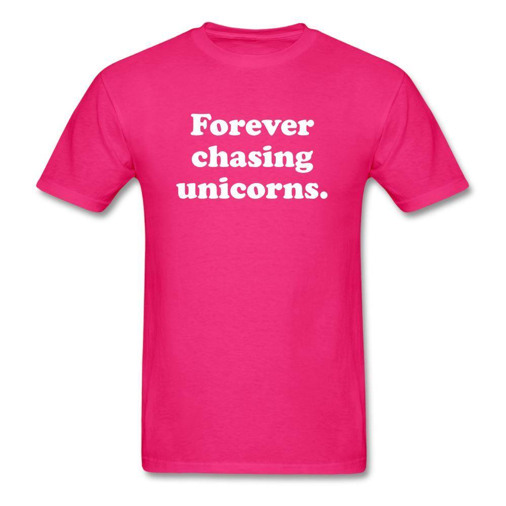 Forever Chasing Unicorns Diabetic Motivational Unisex Softstyle T-Shirt - fuchsia