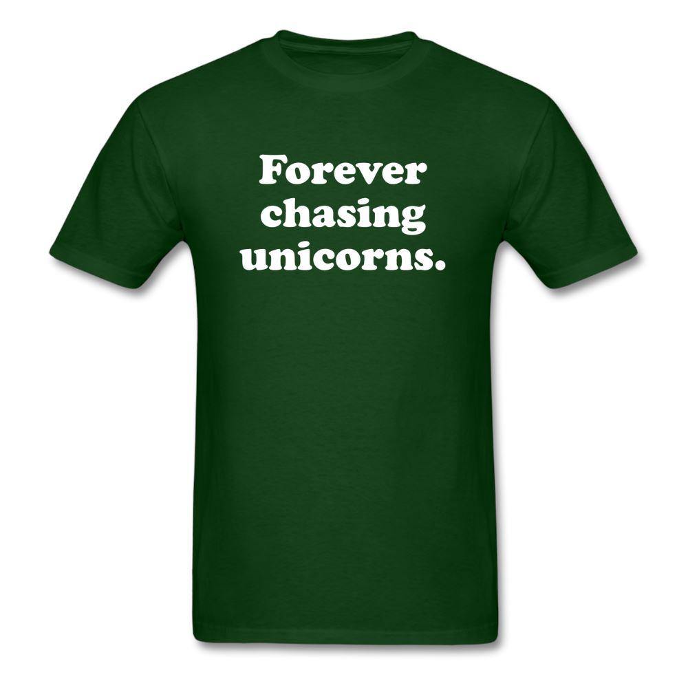 Forever Chasing Unicorns Diabetic Motivational Unisex Softstyle T-Shirt - forest green