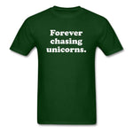 Forever Chasing Unicorns Diabetic Motivational Unisex Softstyle T-Shirt - forest green