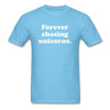 Forever Chasing Unicorns Diabetic Motivational Unisex Softstyle T-Shirt - aquatic blue