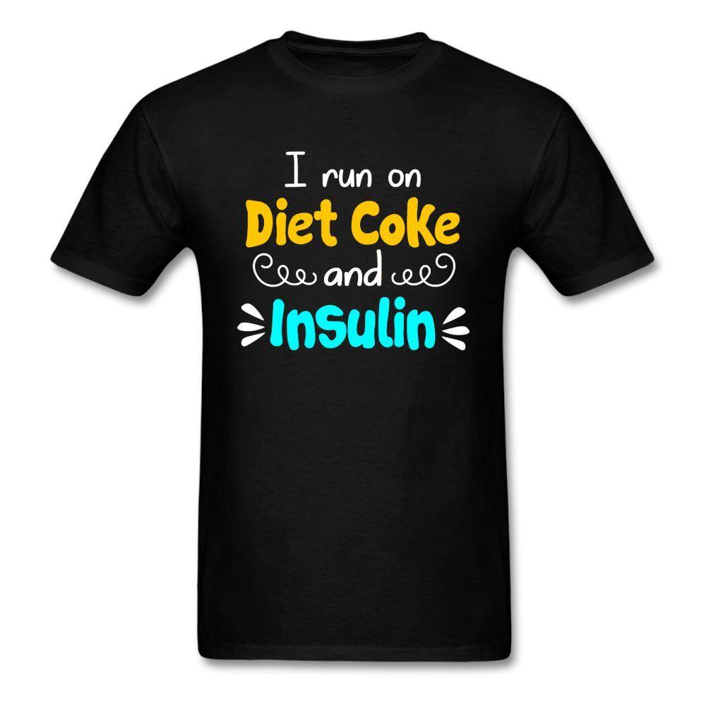 I Run On Diet Coke And Insulin Adult Funny Diabetes Awareness Unisex T-Shirt - black
