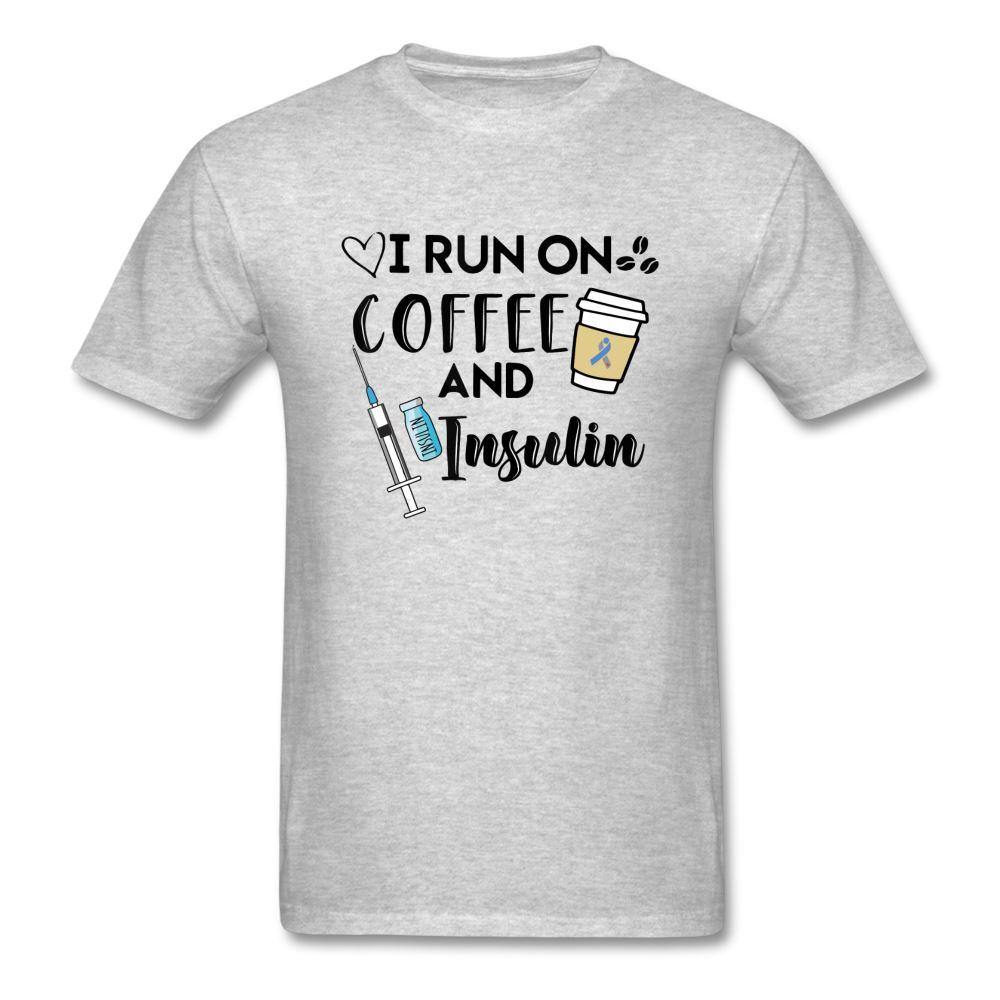 I Run On Coffee & Insulin Adult Unisex Softstyle T-Shirt - heather gray