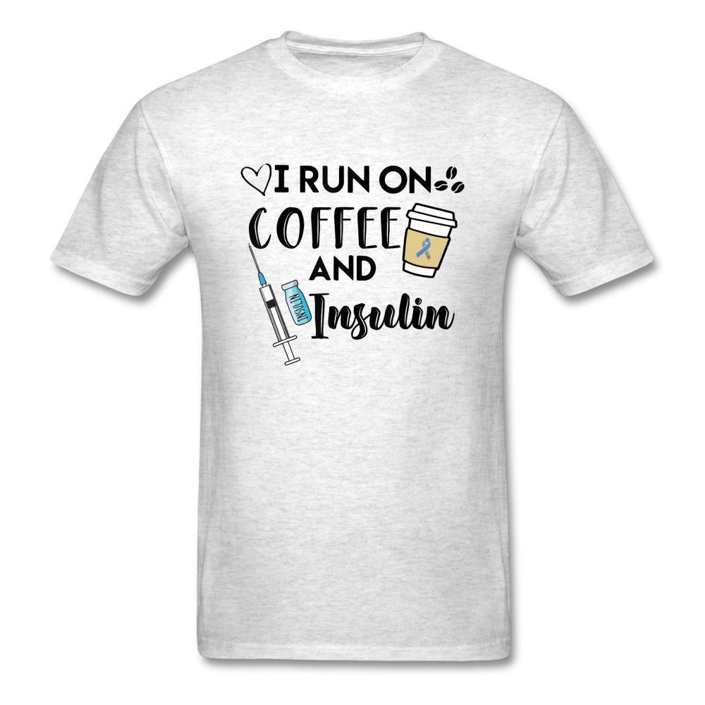 I Run On Coffee & Insulin Adult Unisex Softstyle T-Shirt - light heather gray