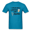 I Run On Coffee & Insulin Adult Unisex Softstyle T-Shirt - turquoise
