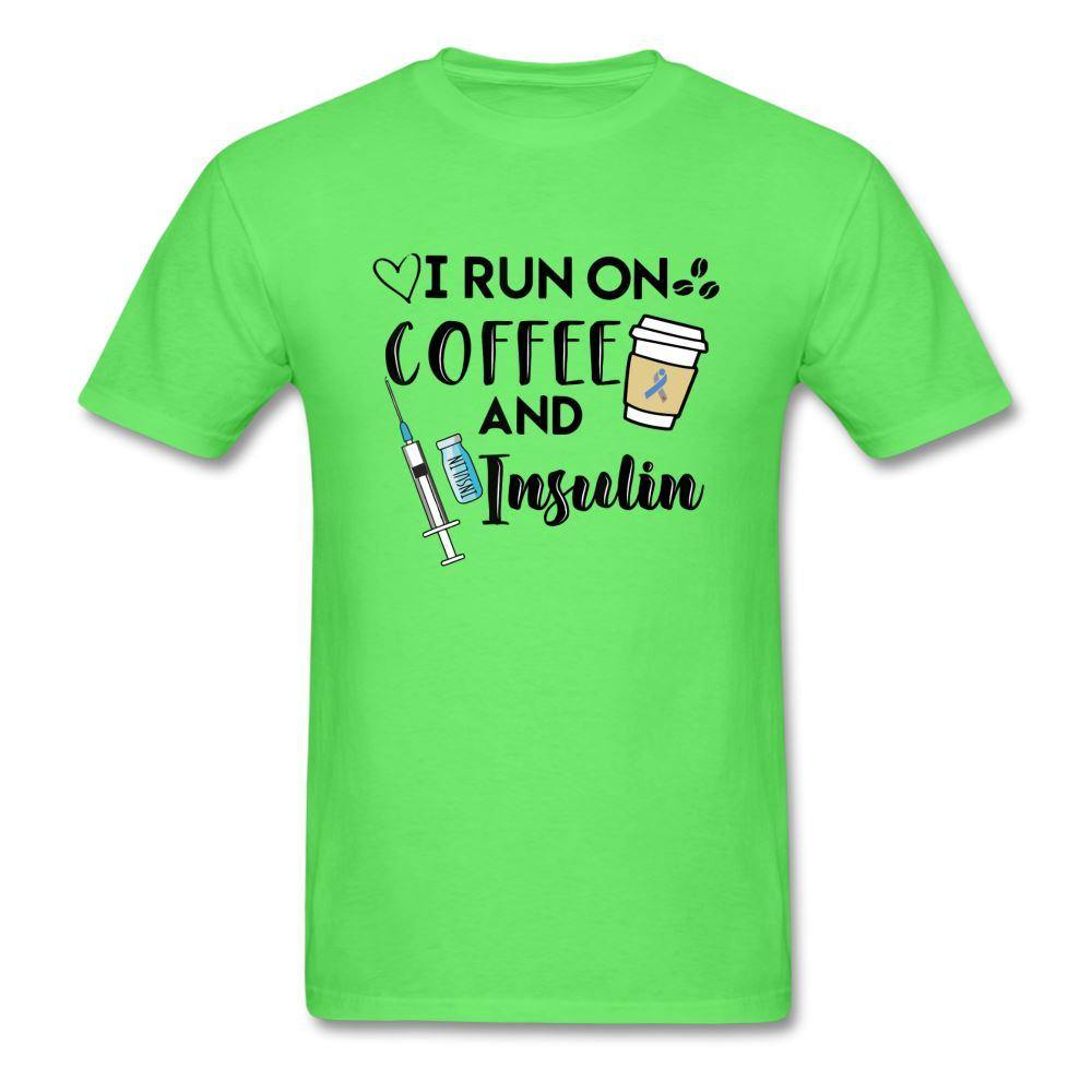 I Run On Coffee & Insulin Adult Unisex Softstyle T-Shirt - kiwi
