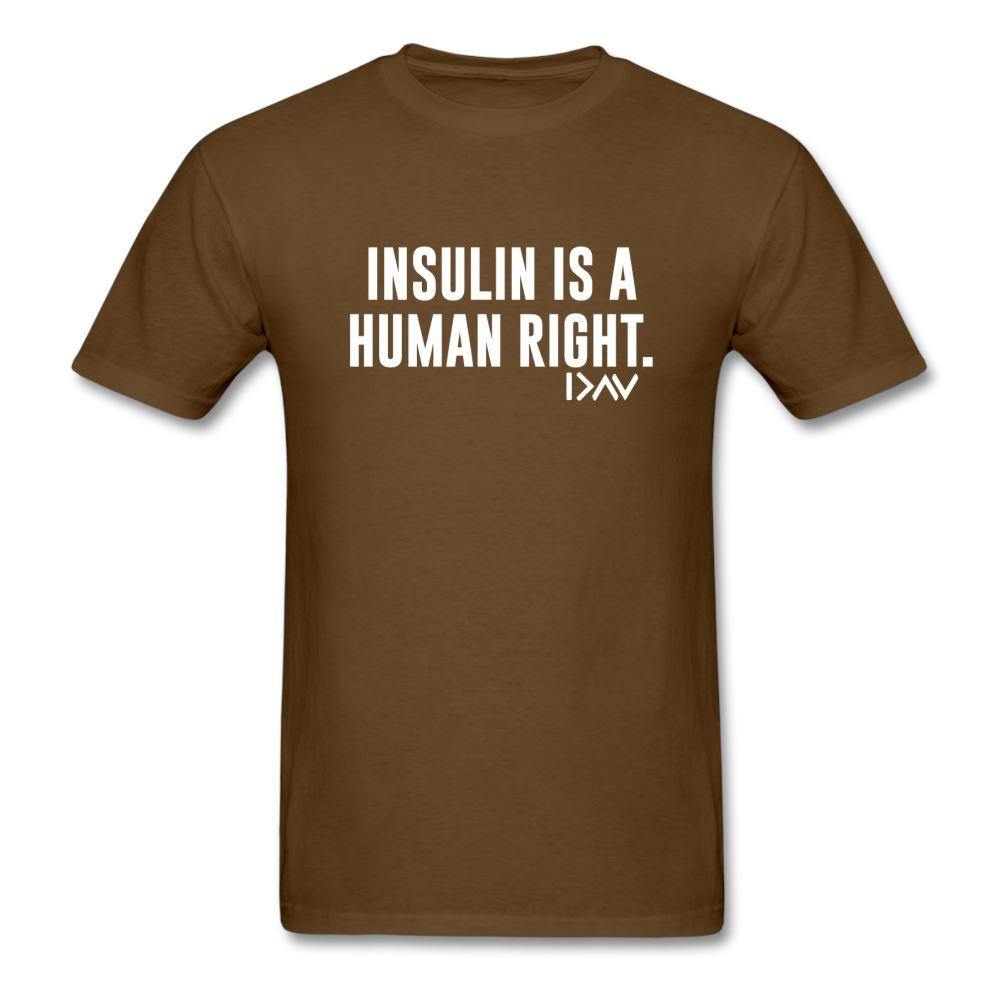 Insulin Is A Human Right Diasbetes Awarness Adult Unisex Classic T-Shirt - brown