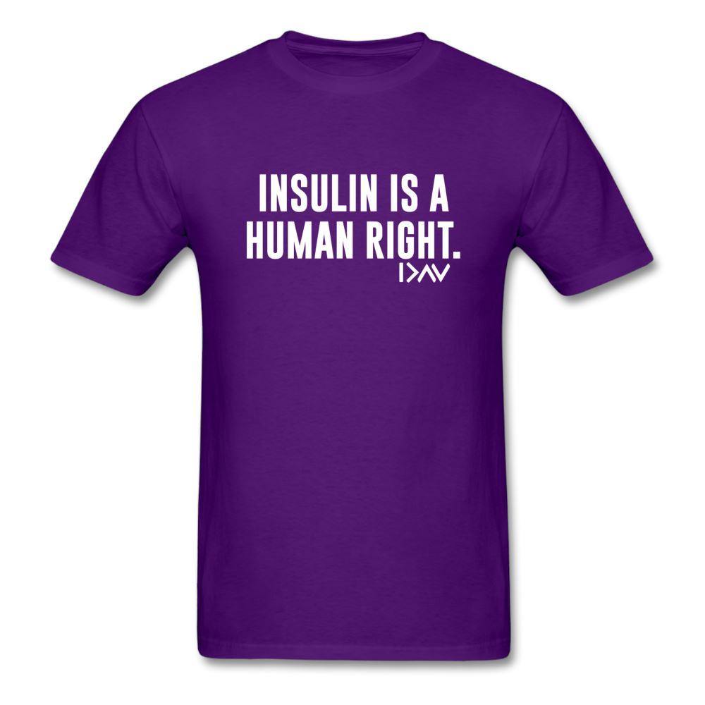 Insulin Is A Human Right Diasbetes Awarness Adult Unisex Classic T-Shirt - purple