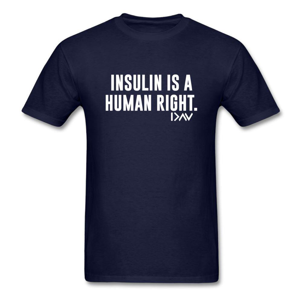 Insulin Is A Human Right Diasbetes Awarness Adult Unisex Classic T-Shirt - navy