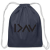 Load image into Gallery viewer, I Am Greater Than Highs &amp; Lows : Cotton Diabetes Awareness Drawstring Satchel - navy