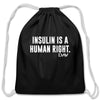 Load image into Gallery viewer, Insulin Is A Human Right Diabetic Supplies Storage Cotton Drawstring Bag - black