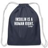 Load image into Gallery viewer, Insulin Is A Human Right Diabetic Supplies Storage Cotton Drawstring Bag - navy