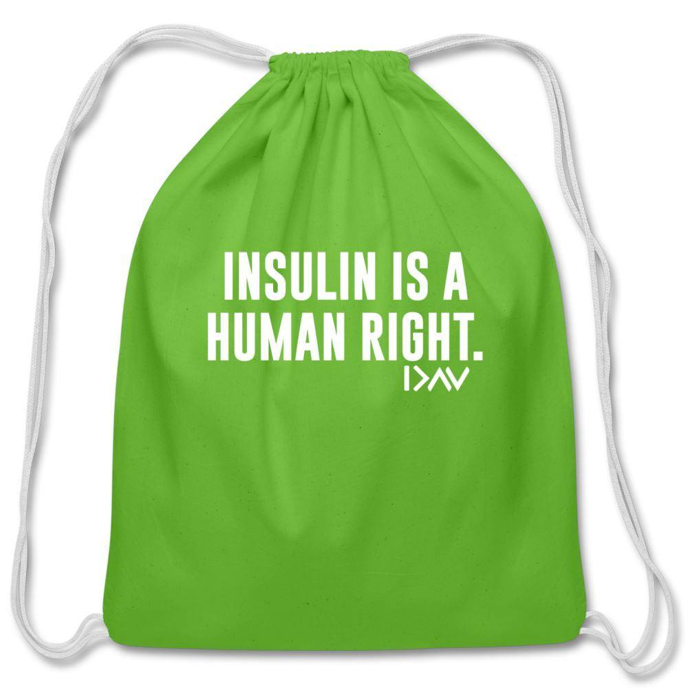 Insulin Is A Human Right Diabetic Supplies Storage Cotton Drawstring Bag - clover