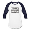 Worlds Okayest Diabetic Unisex Softstyle Baseball T-Shirt - white/navy