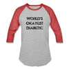 Worlds Okayest Diabetic Unisex Softstyle Baseball T-Shirt - heather gray/red