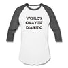 Load image into Gallery viewer, Worlds Okayest Diabetic Unisex Softstyle Baseball T-Shirt - white/charcoal