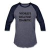 Worlds Okayest Diabetic Unisex Softstyle Baseball T-Shirt - heather blue/navy
