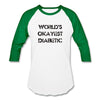 Load image into Gallery viewer, Worlds Okayest Diabetic Unisex Softstyle Baseball T-Shirt - white/kelly green