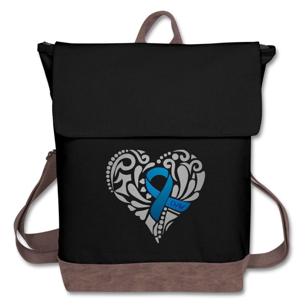 Diabetics Need Love Too Awareness Ribbon Canvas Backpack I>^< - Accessories, awareness ribbon, back pack, backpack, bag, Bags & Backpacks, diabetes, diabetes bag, diabetic, diabetic supplies, gifts, I > ^ <, mathematical symbols, pouch, SPOD, tote