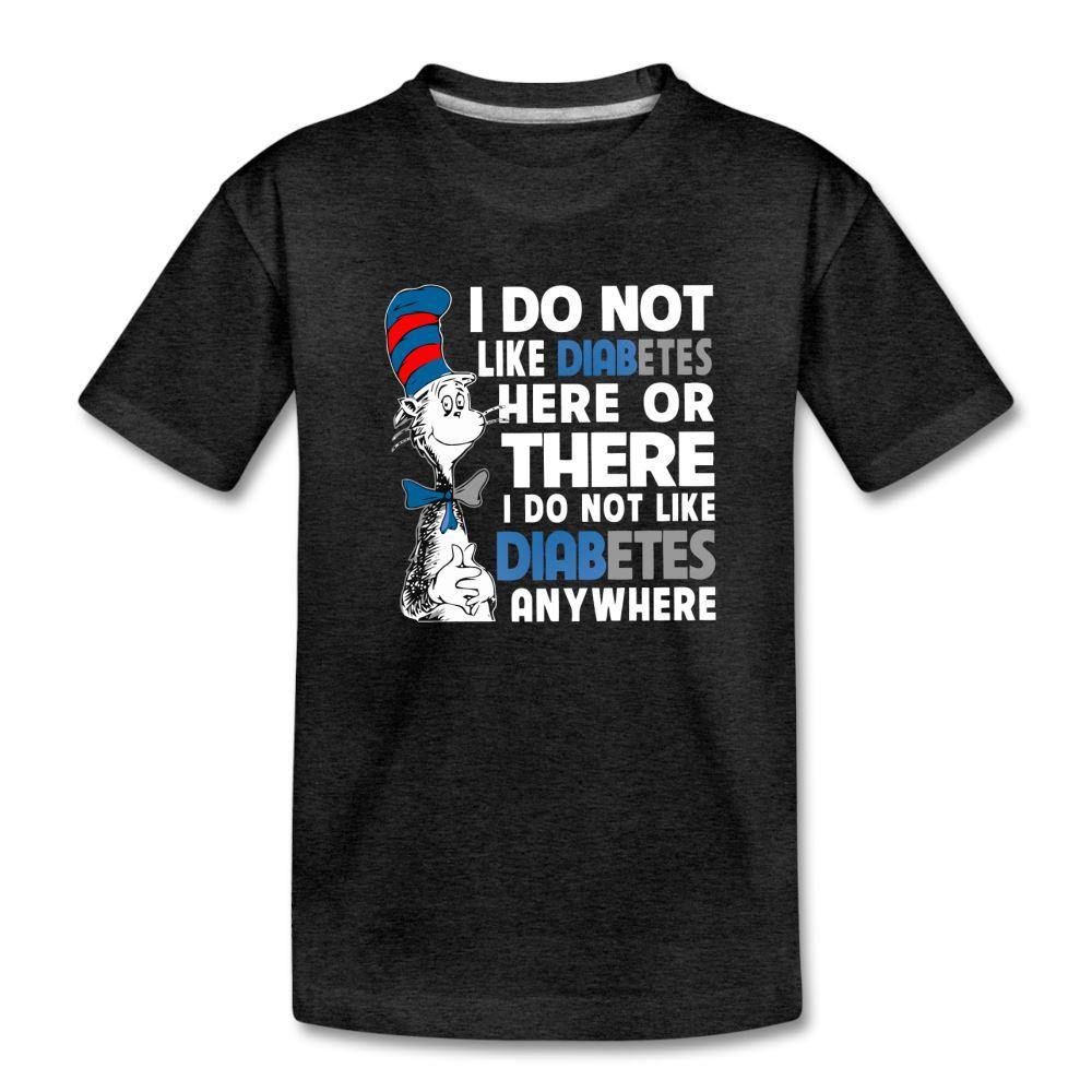 Funny Type 1 diabetes awareness kids and youth T-shirt in charcoal gray