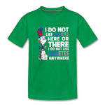 Funny Type 1 diabetes awareness kids and youth T-shirt in kelly green