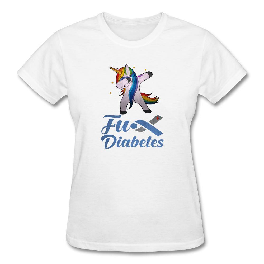 Unicorn Fu** Diabetes Gildan Ultra Cotton Ladies T-Shirt - white