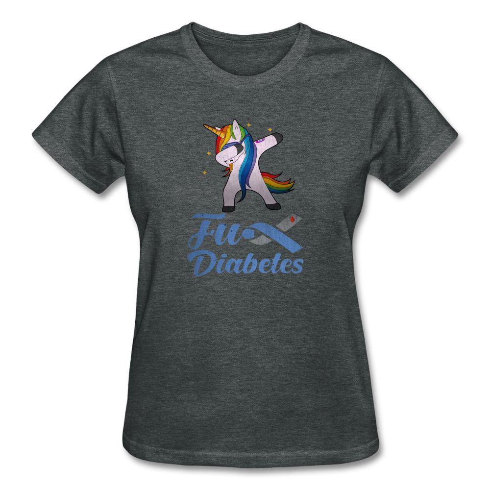 Unicorn Fu** Diabetes Gildan Ultra Cotton Ladies T-Shirt - deep heather