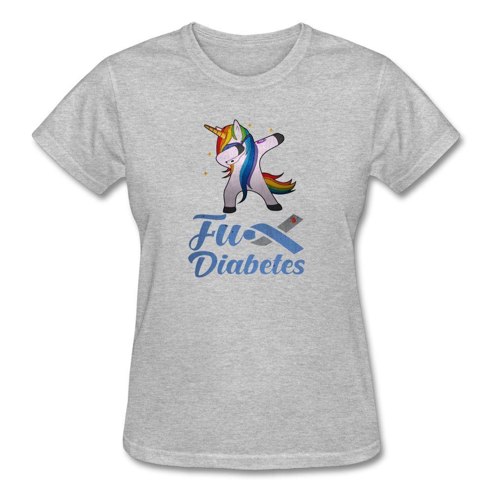 Unicorn Fu** Diabetes Gildan Ultra Cotton Ladies T-Shirt - heather gray