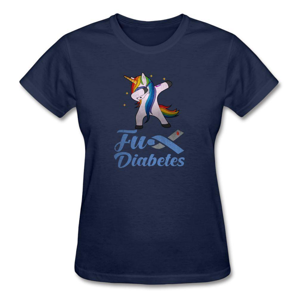 Unicorn Fu** Diabetes Gildan Ultra Cotton Ladies T-Shirt - navy