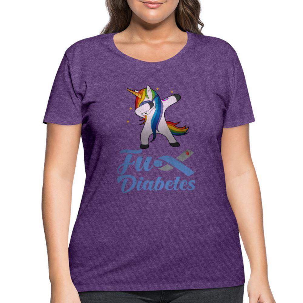 Fu** Diabetes Unicorn Awareness Women’s Premium Comfort T-Shirt - heather purple