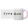 Type One Friends & Diabetes Awareness Panoramic Coffee Drink Mug - white/pink