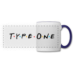 Type One Friends & Diabetes Awareness Panoramic Coffee Drink Mug - white/cobalt blue