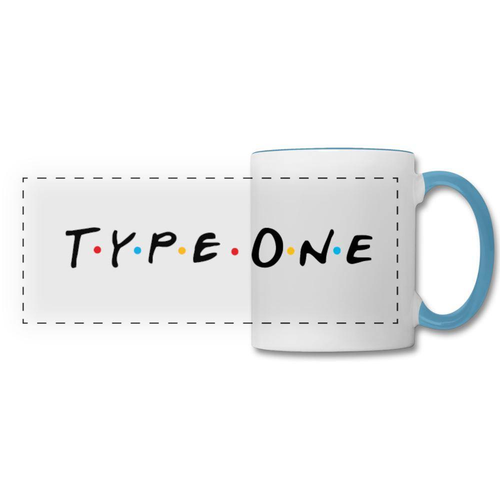 Type One Friends & Diabetes Awareness Panoramic Coffee Drink Mug - white/light blue