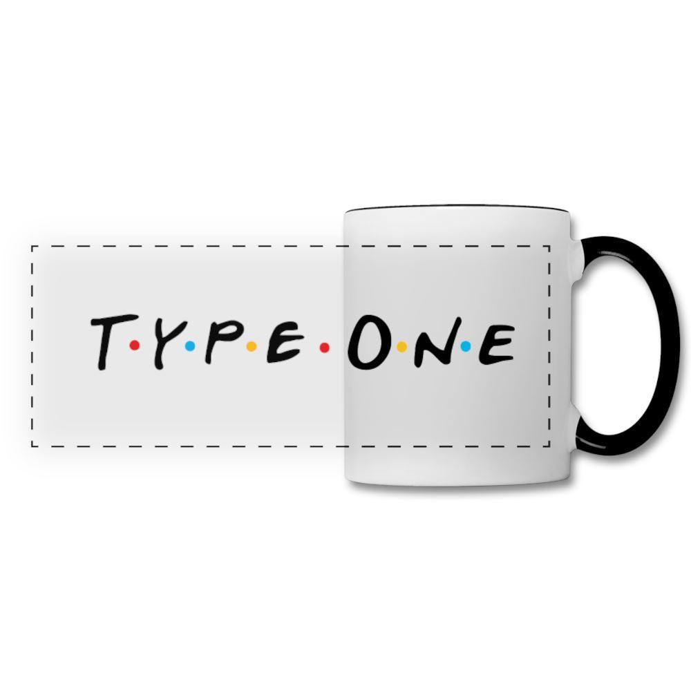 Type One Friends & Diabetes Awareness Panoramic Coffee Drink Mug - white/black