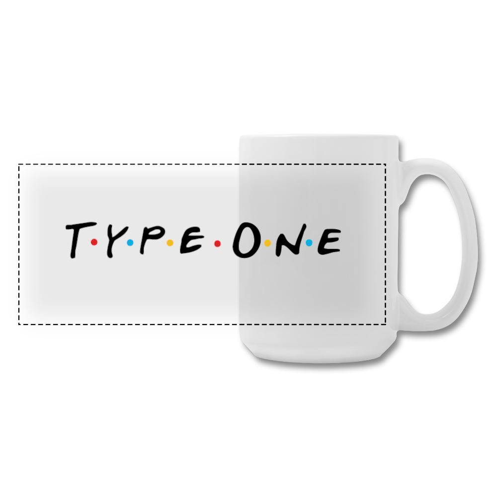 Type One Friends Awareness Panoramic Tall Coffee/Tea Mug 15 oz - white