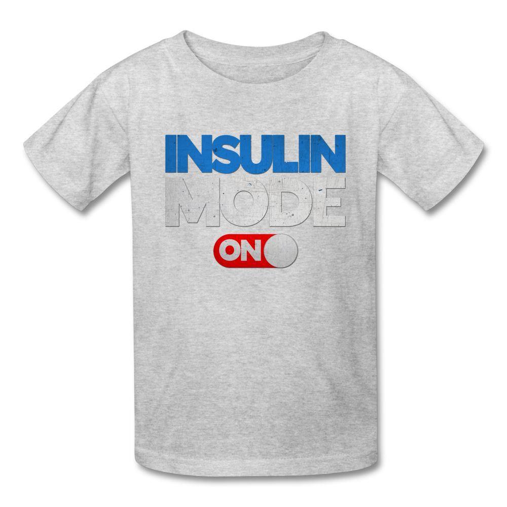 Insulin Mode On Tagless Kids & Youth T-Shirt - heather gray