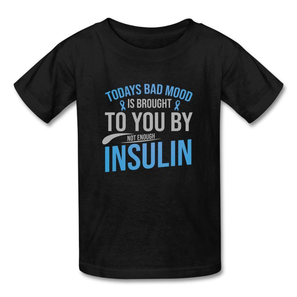 Kids Type 1 diabetes insulin humor youth T-shirt in black
