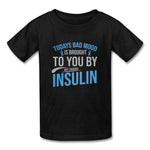 Kids Type 1 diabetes insulin humor youth T-shirt in black