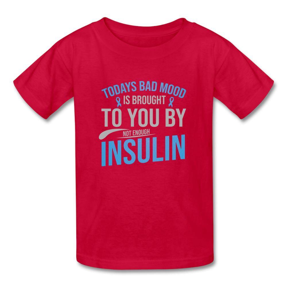 Kids Type 1 diabetes insulin humor youth T-shirt in red