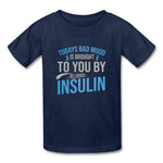 Kids Type 1 diabetes insulin humor youth T-shirt in navy