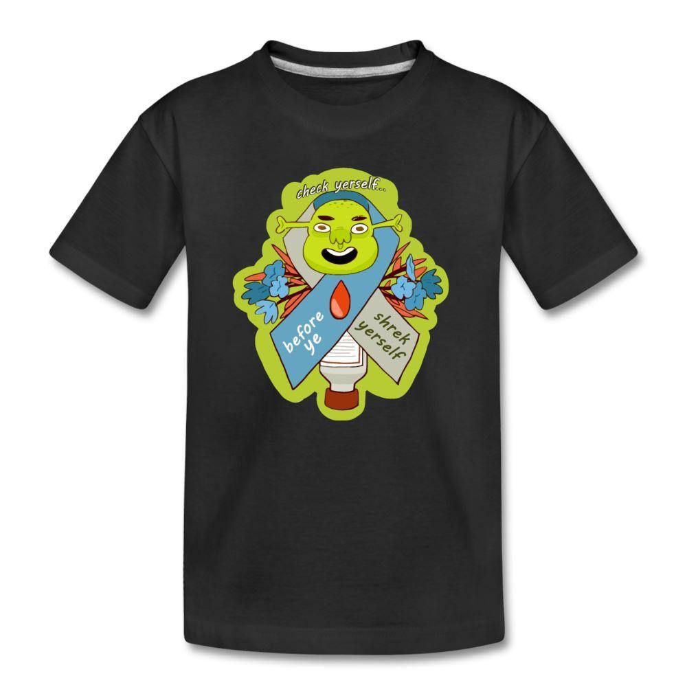 Check Yerself kids diabetes humor T-shirt in black