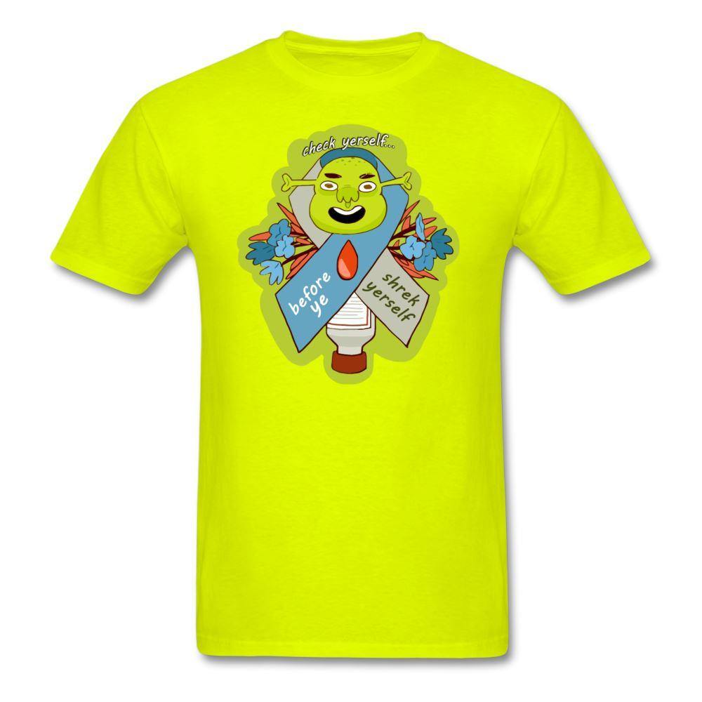 Check Yerself / Shrek Yerself Diabetes Humor Unisex T-Shirt - adult, adult t-shirt, customizable, diabetes, Diabetes awa, diabetic, Men, shrek, shrek yerself, SPOD, Sportswear, T-Shirts, Tee, Workwear