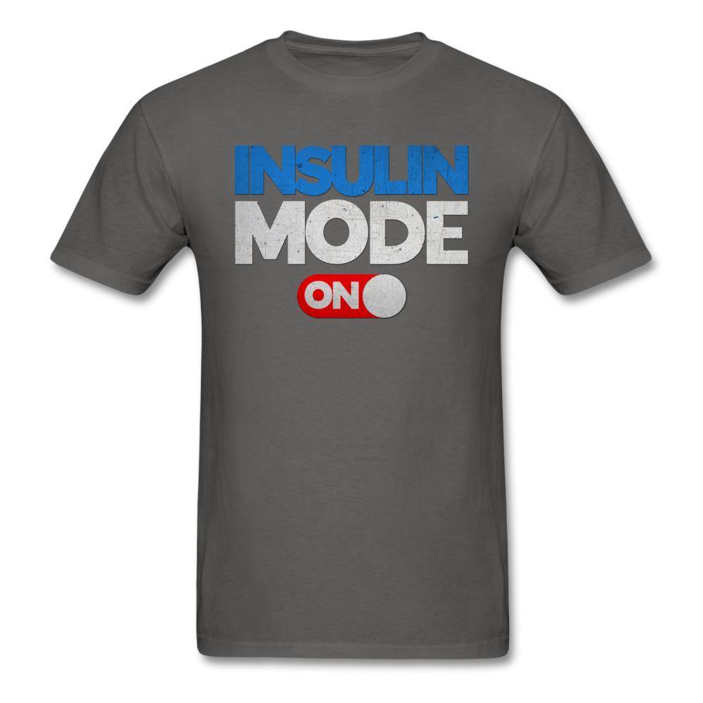 Insulin Mode "ON" Adult Diabetic Humor Unisex T-Shirt - charcoal