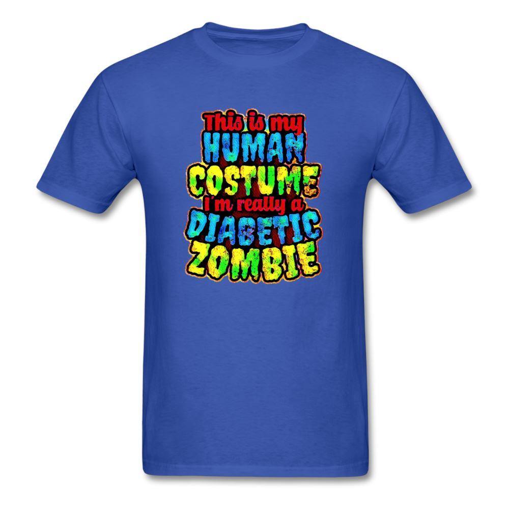 Human Costume Diabetic Zombie T-Shirt Halloween Humor : Unisex Tee Shirt - royal blue