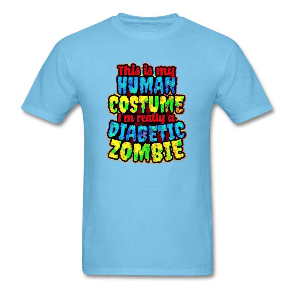 Human Costume Diabetic Zombie T-Shirt Halloween Humor : Unisex Tee Shirt - aquatic blue
