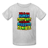Human Costume & Diabetic Zombie Halloween Funny Youth T-Shirt - heather gray
