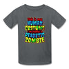 Load image into Gallery viewer, Human Costume &amp; Diabetic Zombie Halloween Funny Youth T-Shirt - charcoal