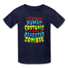 Human Costume & Diabetic Zombie Halloween Funny Youth T-Shirt - navy