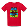 Human Costume & Diabetic Zombie Halloween Funny Youth T-Shirt - red